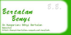 bertalan benyi business card